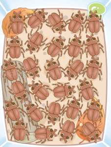 たくさんのカブトムシまちがいさがしイラスト