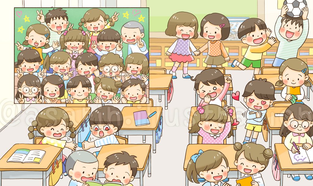 学校の教室のイラスト