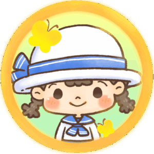 かわいい帽子をかぶった子どものキャラクターのアイコン（asarinkids）